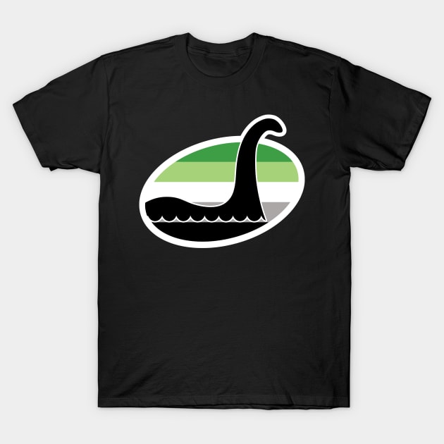 Aromantic Nessie Cryptid Pride T-Shirt by Nerd Trinkets